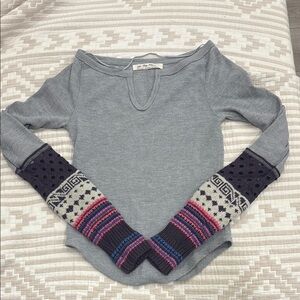 Free People Cozy Craft Gray Long Sleeve
